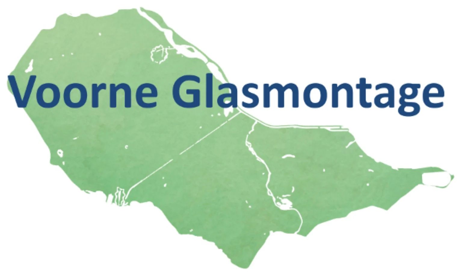 Voorne Glasmontage logo met kaart van Voorne